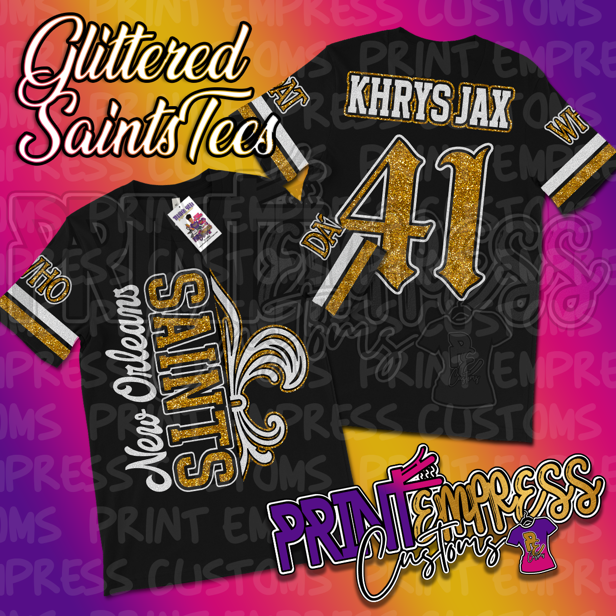 Glittered N.O. SAINTS Tee