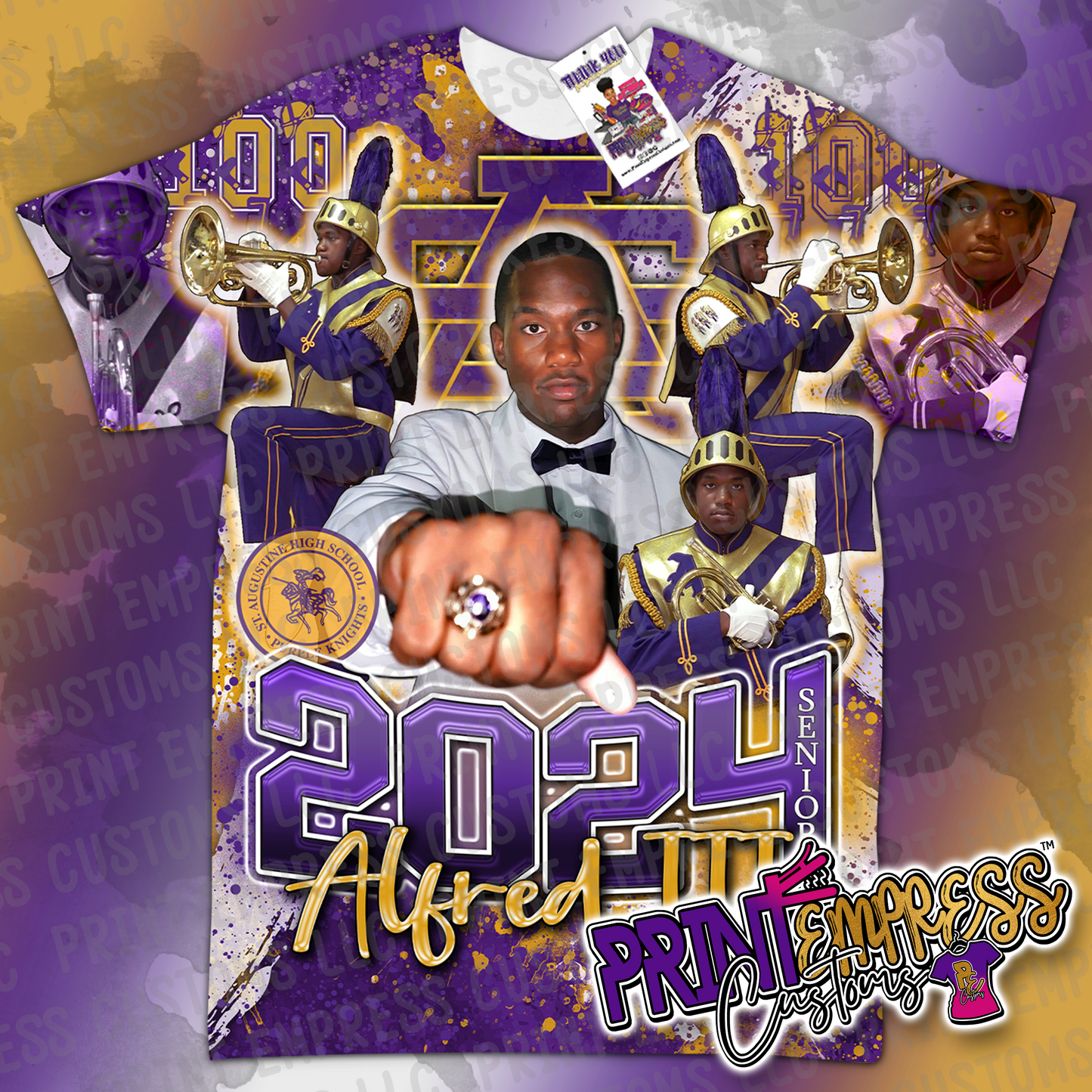 RESERVED - Alfred Senior Tees - PRINT EMPRESS CUSTOMS LLC