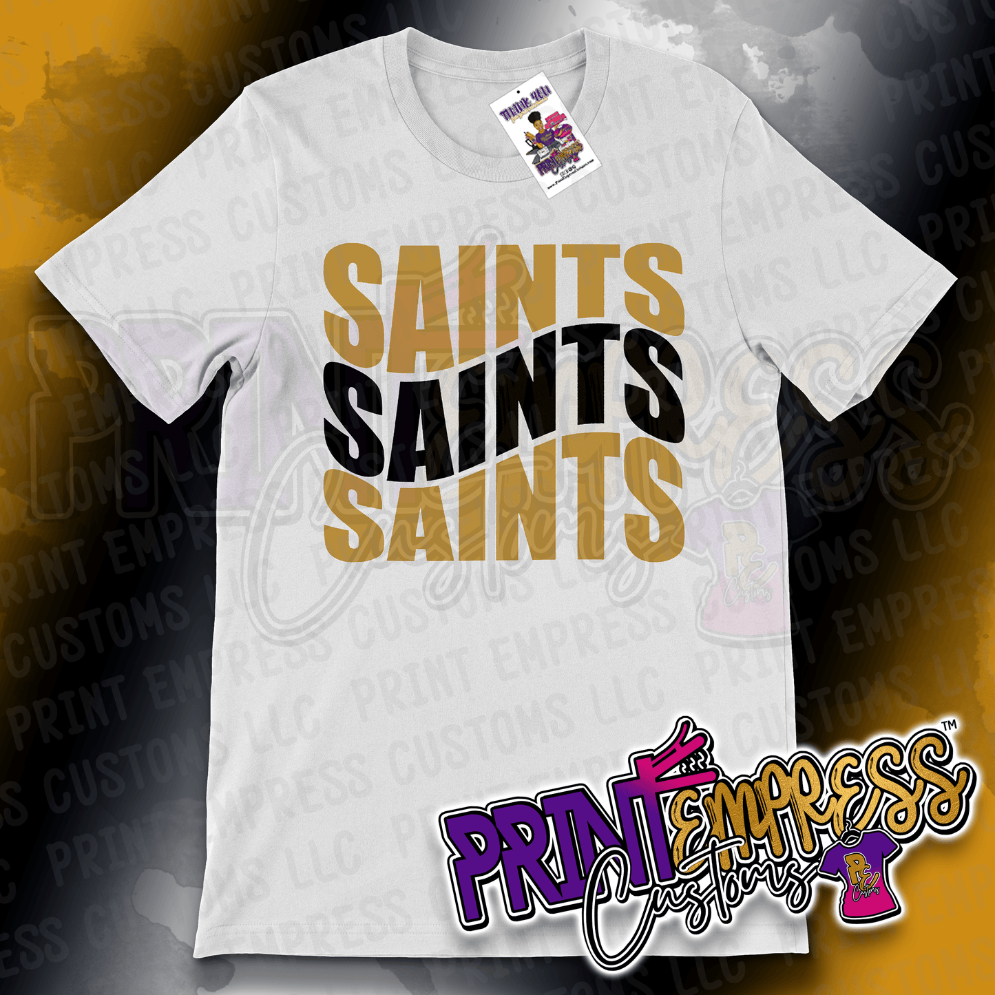 Saints Wave Tee - PRINT EMPRESS CUSTOMS LLC