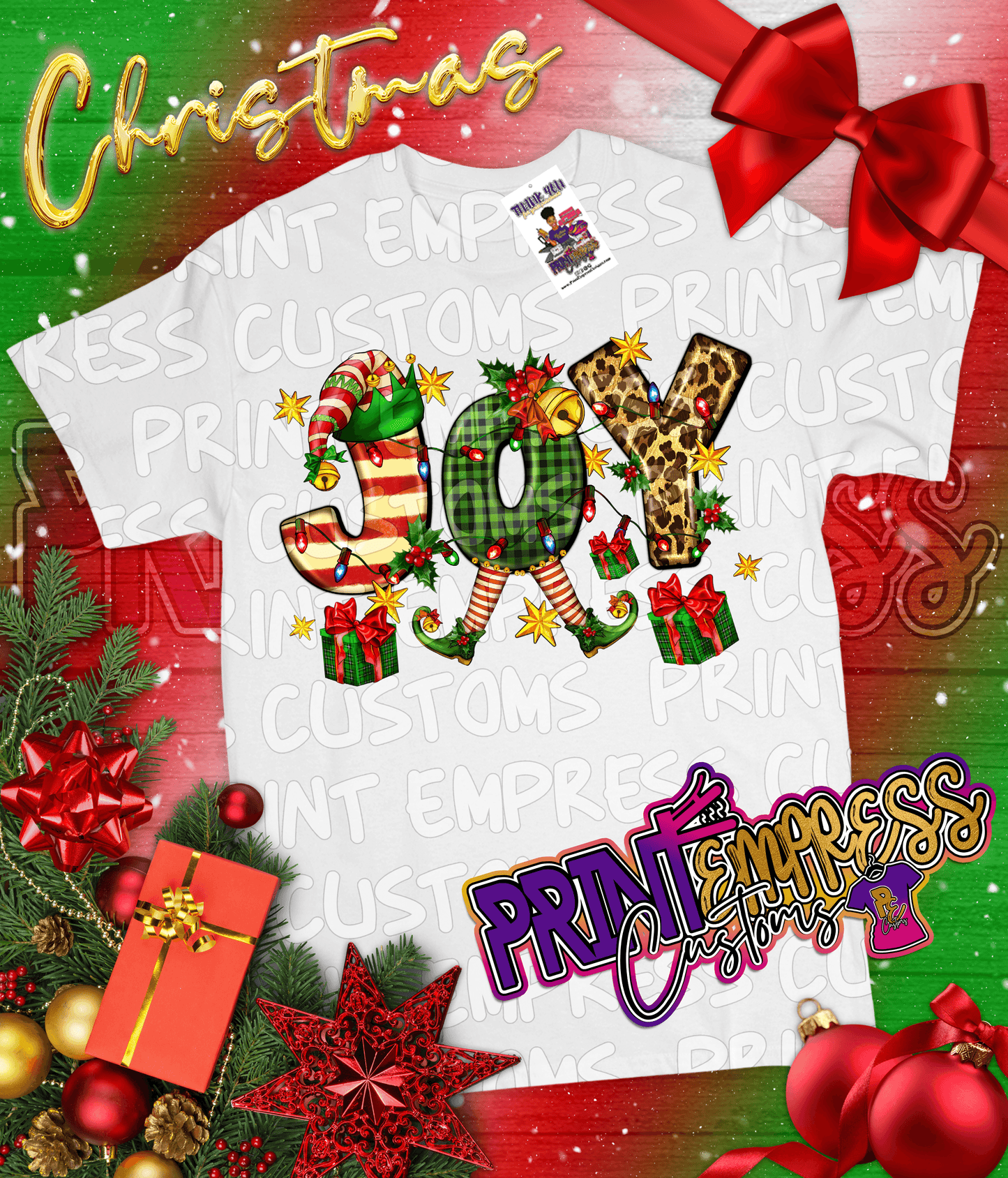 Christmas: Joy Tee (Youth & Adult) - PRINT EMPRESS CUSTOMS LLC