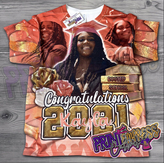 RESERVED - GRADUATION PARTIAL PRINT TEES FOR KAYLA - PRINT EMPRESS CUSTOMS LLC