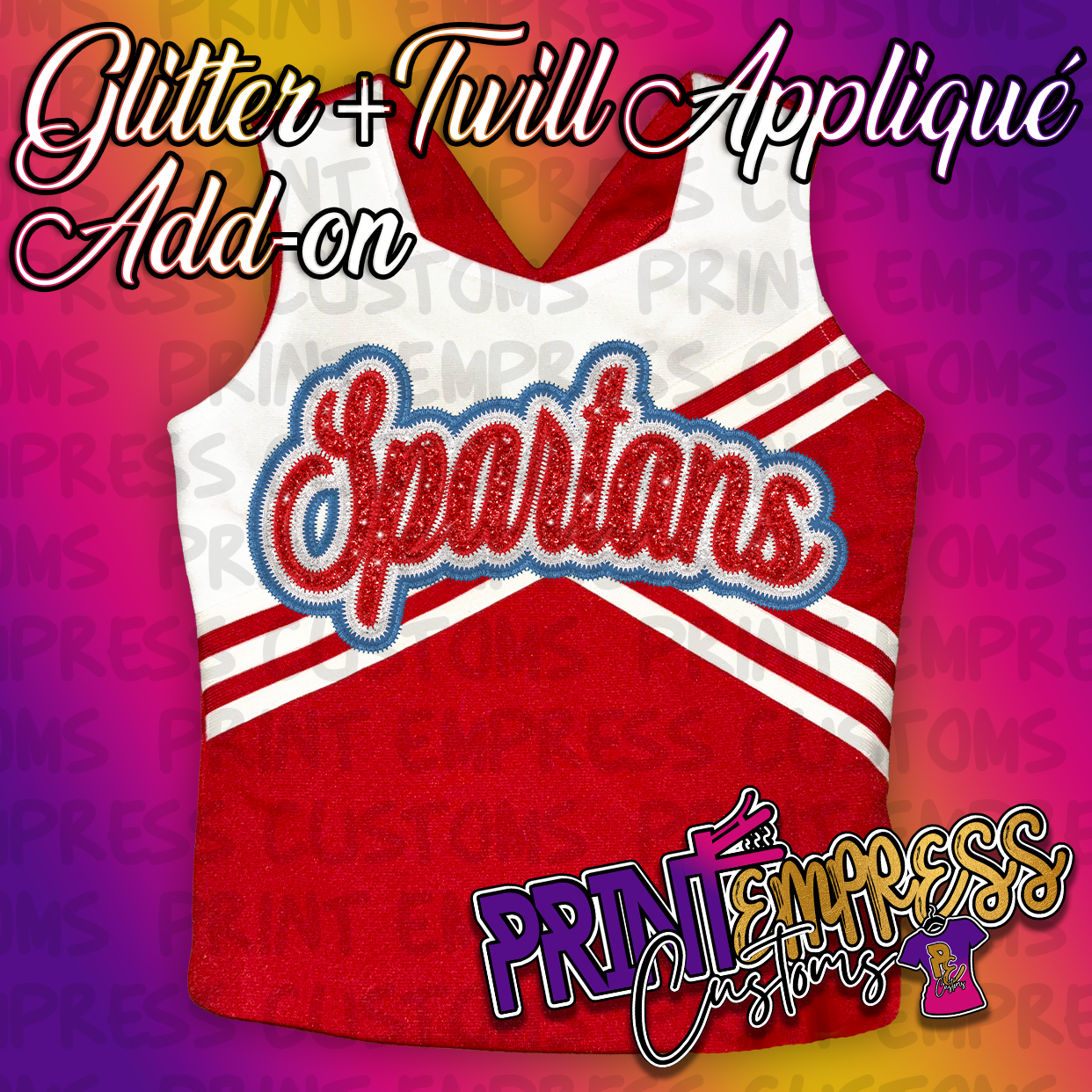 RESERVED: SPARTANS Glitter + Twill Appliqué Add-On