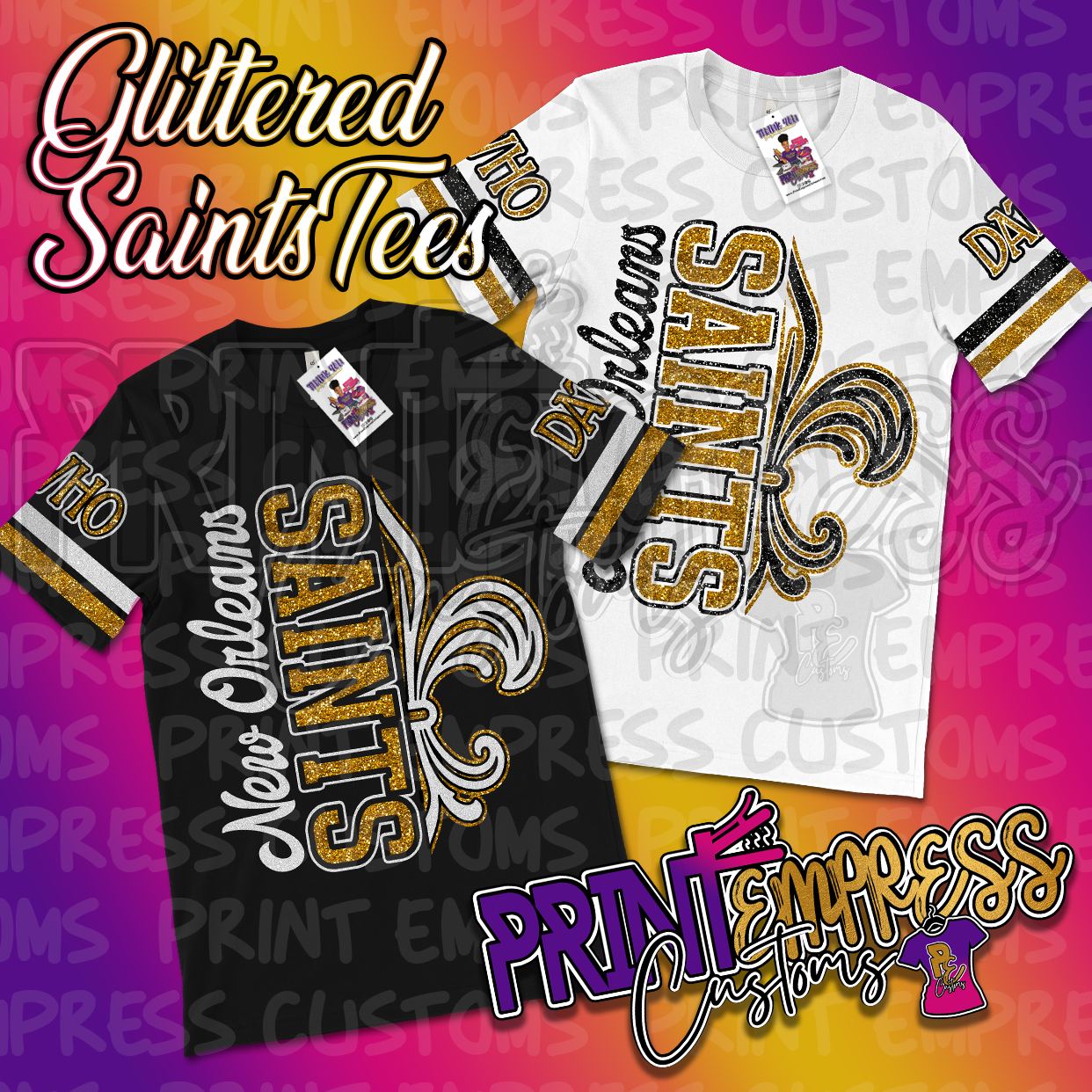 Glittered N.O. SAINTS Tee