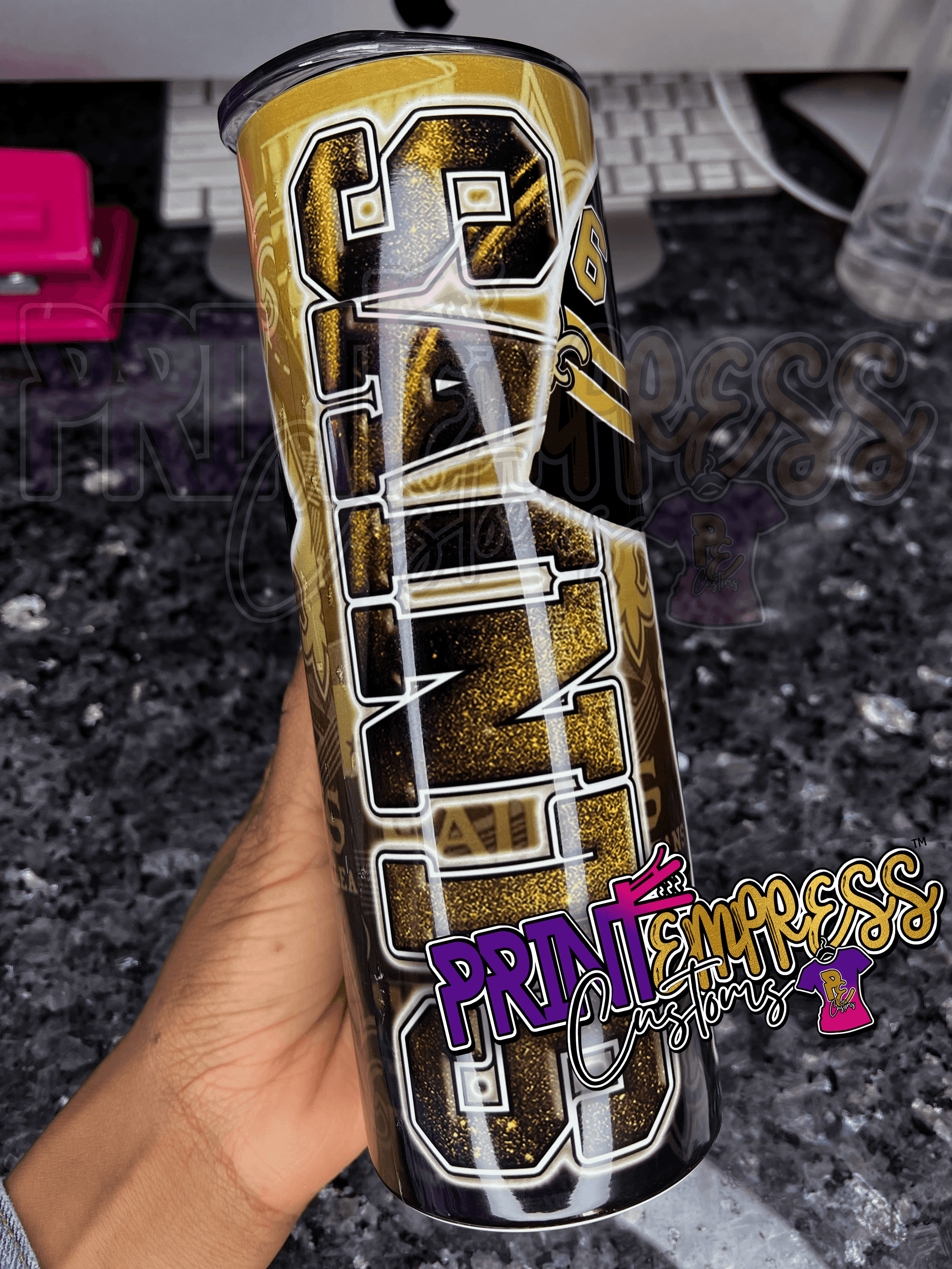 Customizable: Saints Jersey 20oz Tumbler - PRINT EMPRESS CUSTOMS LLC