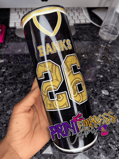 Customizable: Saints Jersey 20oz Tumbler - PRINT EMPRESS CUSTOMS LLC