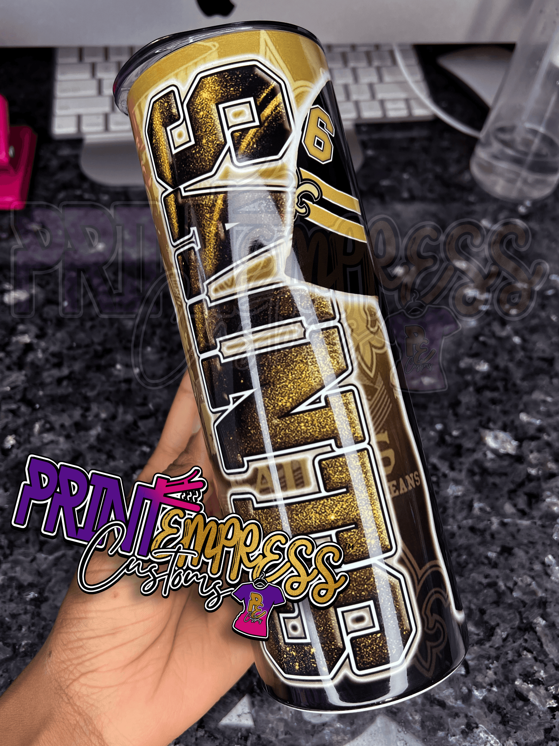 Customizable: Saints Jersey 20oz Tumbler - PRINT EMPRESS CUSTOMS LLC