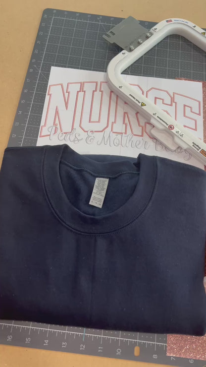 Embroidered Nurse Glitter Sweatshirt