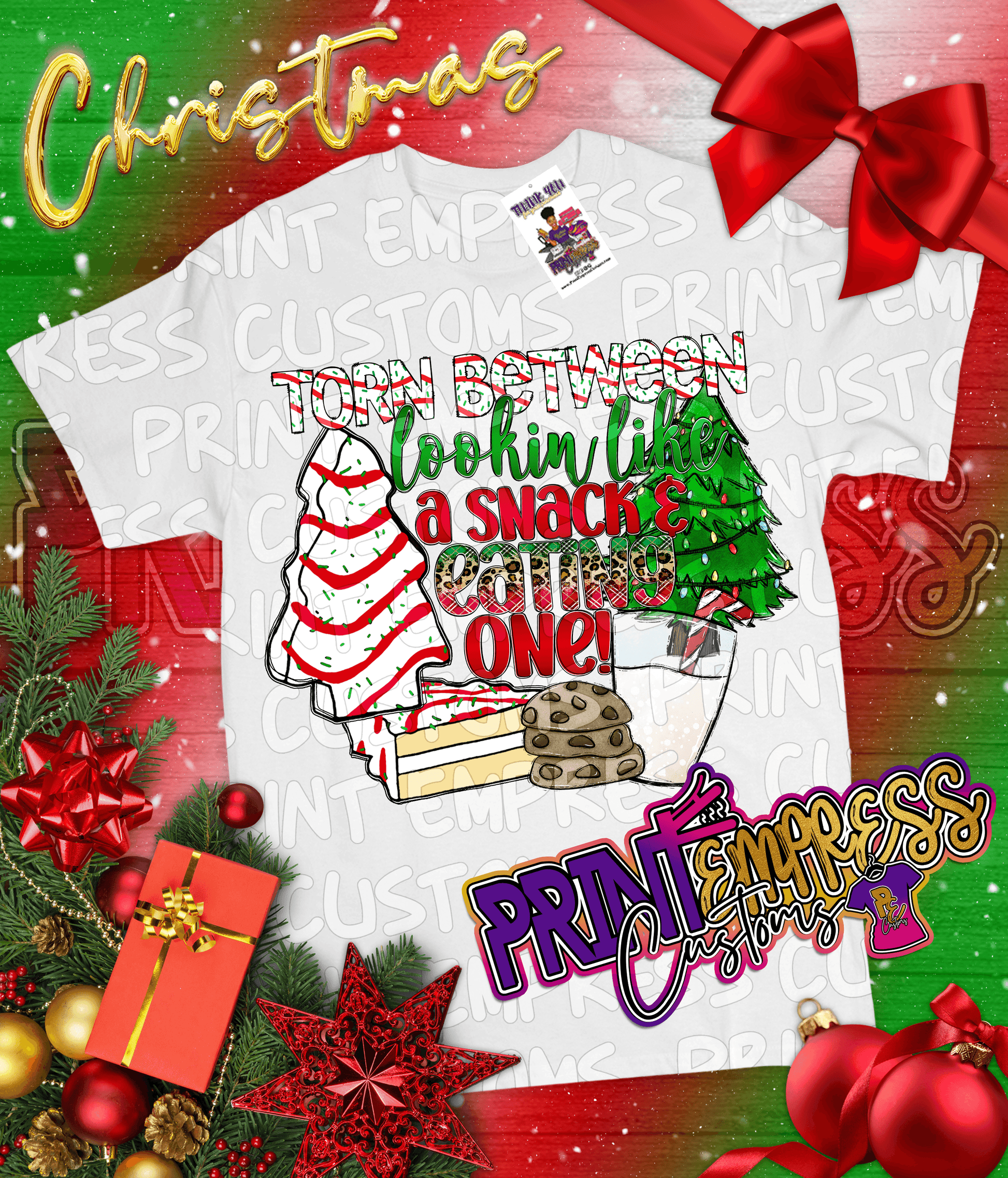 Christmas: Snack Tee - PRINT EMPRESS CUSTOMS LLC