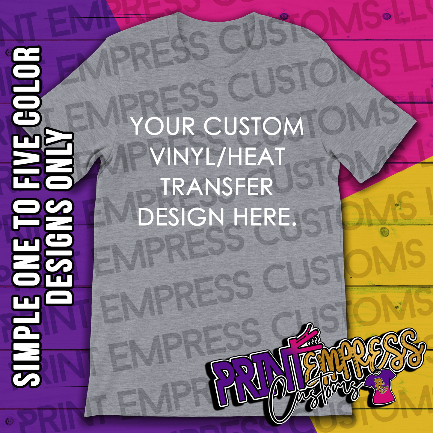 Custom: Glittered Vinyl/Heat Transfer Printed Tee - PRINT EMPRESS CUSTOMS LLC