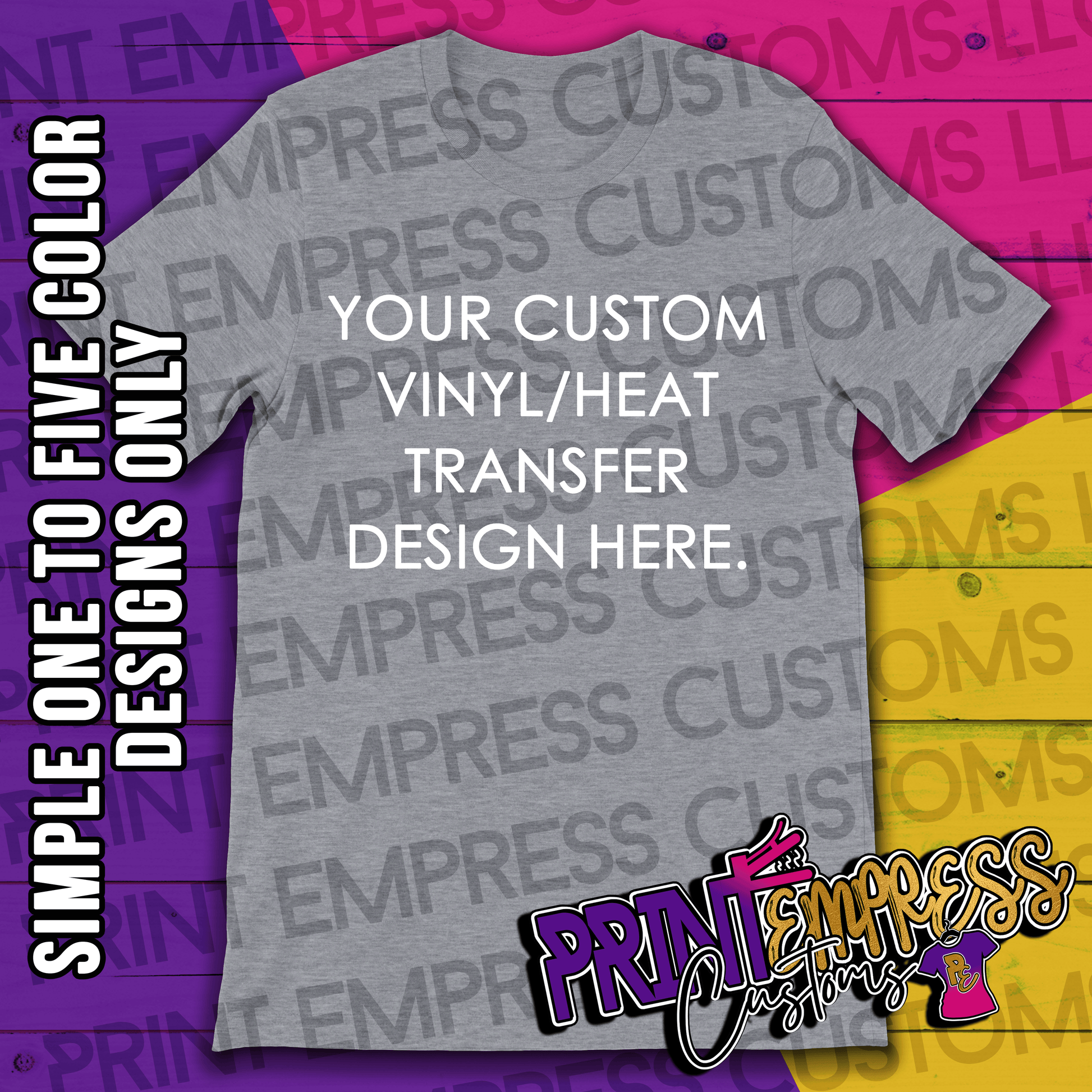Custom: Glittered Vinyl/Heat Transfer Printed Tee - PRINT EMPRESS CUSTOMS LLC