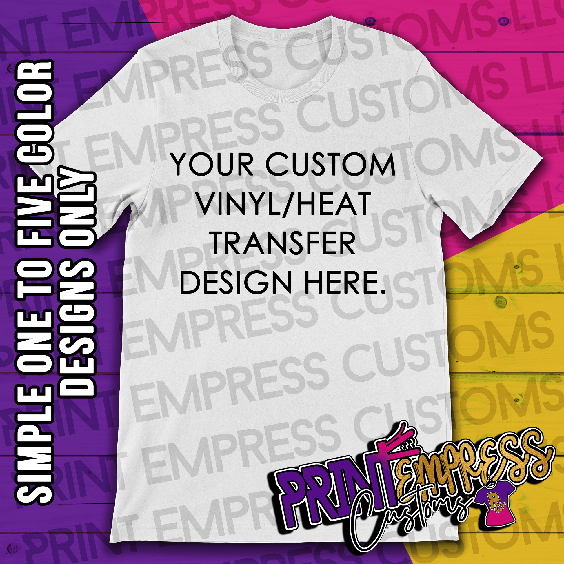 Custom: Glittered Vinyl/Heat Transfer Printed Tee - PRINT EMPRESS CUSTOMS LLC