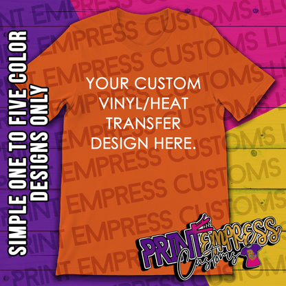Custom: Glittered Vinyl/Heat Transfer Printed Tee - PRINT EMPRESS CUSTOMS LLC