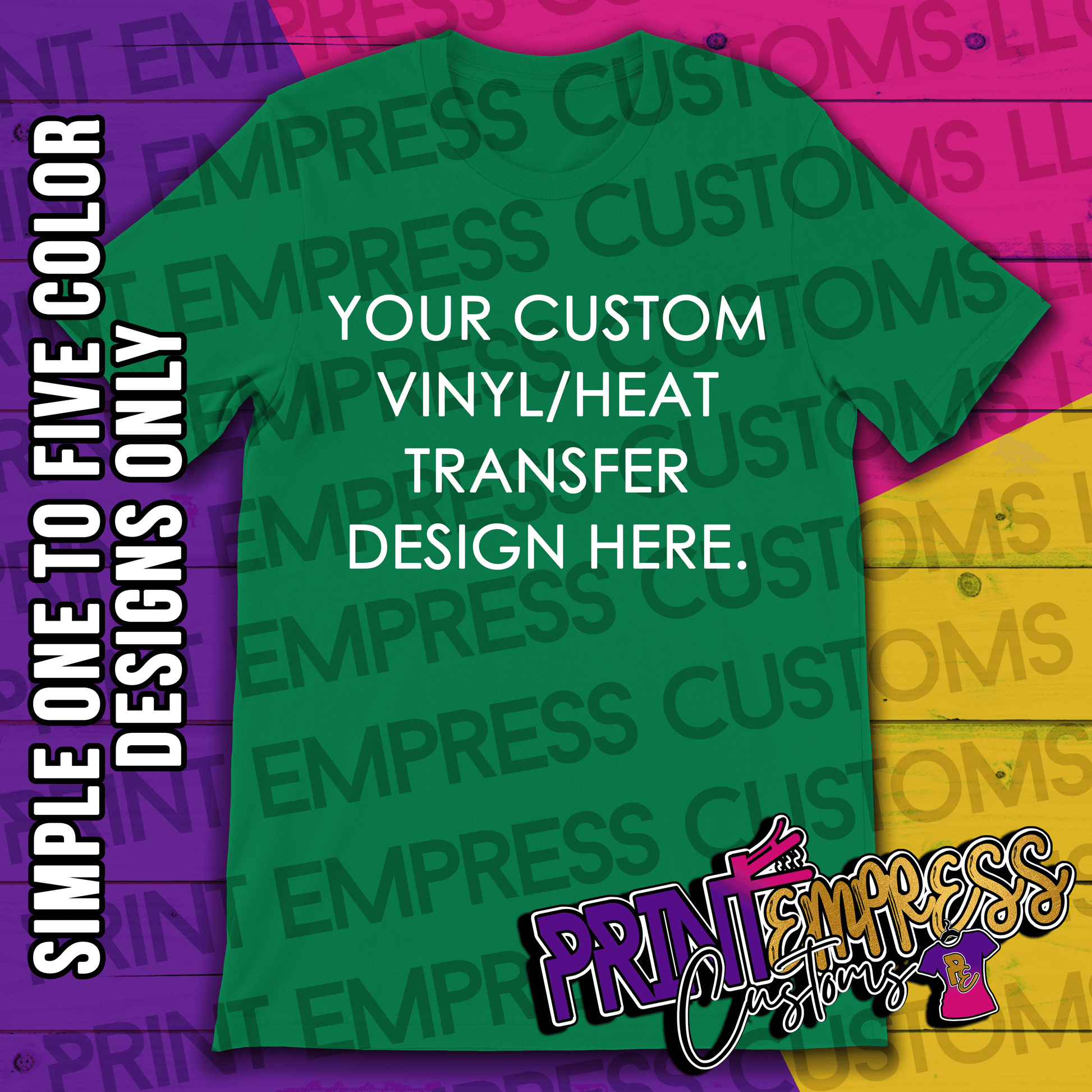 Custom: Glittered Vinyl/Heat Transfer Printed Tee - PRINT EMPRESS CUSTOMS LLC