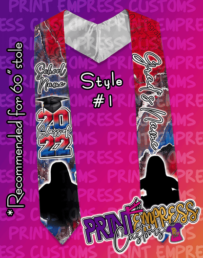 Custom: Graduation Stoles (60" & 70") - PRINT EMPRESS CUSTOMS LLC