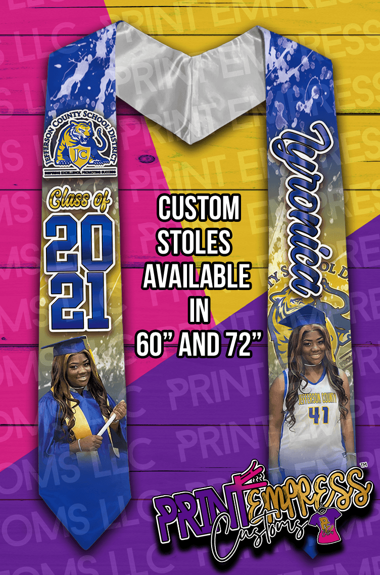 Custom: Graduation Stoles (60" & 70") - PRINT EMPRESS CUSTOMS LLC