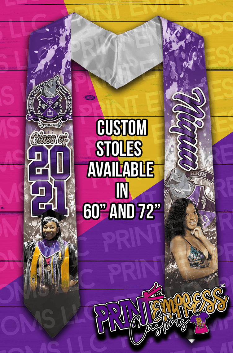 Custom: Graduation Stoles (60" & 70") - PRINT EMPRESS CUSTOMS LLC