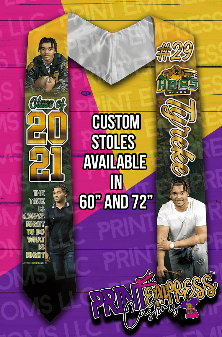 Custom: Graduation Stoles (60" & 70") - PRINT EMPRESS CUSTOMS LLC