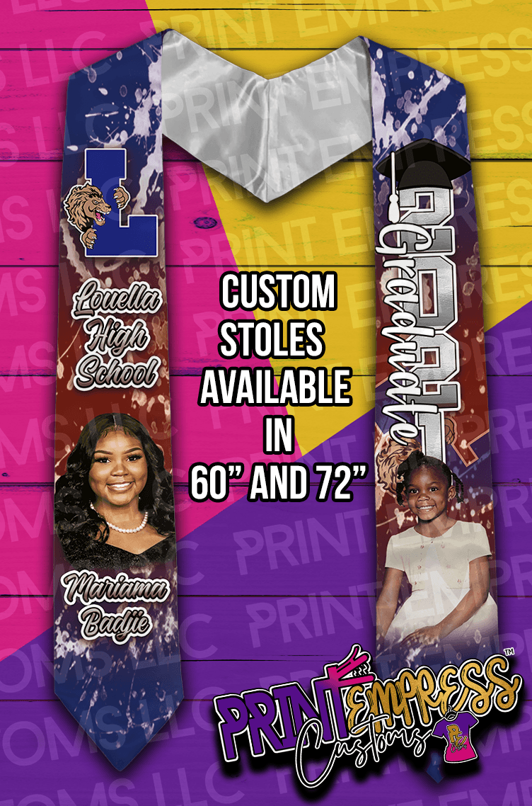 Custom: Graduation Stoles (60" & 70") - PRINT EMPRESS CUSTOMS LLC
