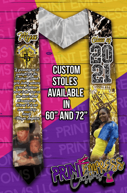 Custom: Graduation Stoles (60" & 70") - PRINT EMPRESS CUSTOMS LLC