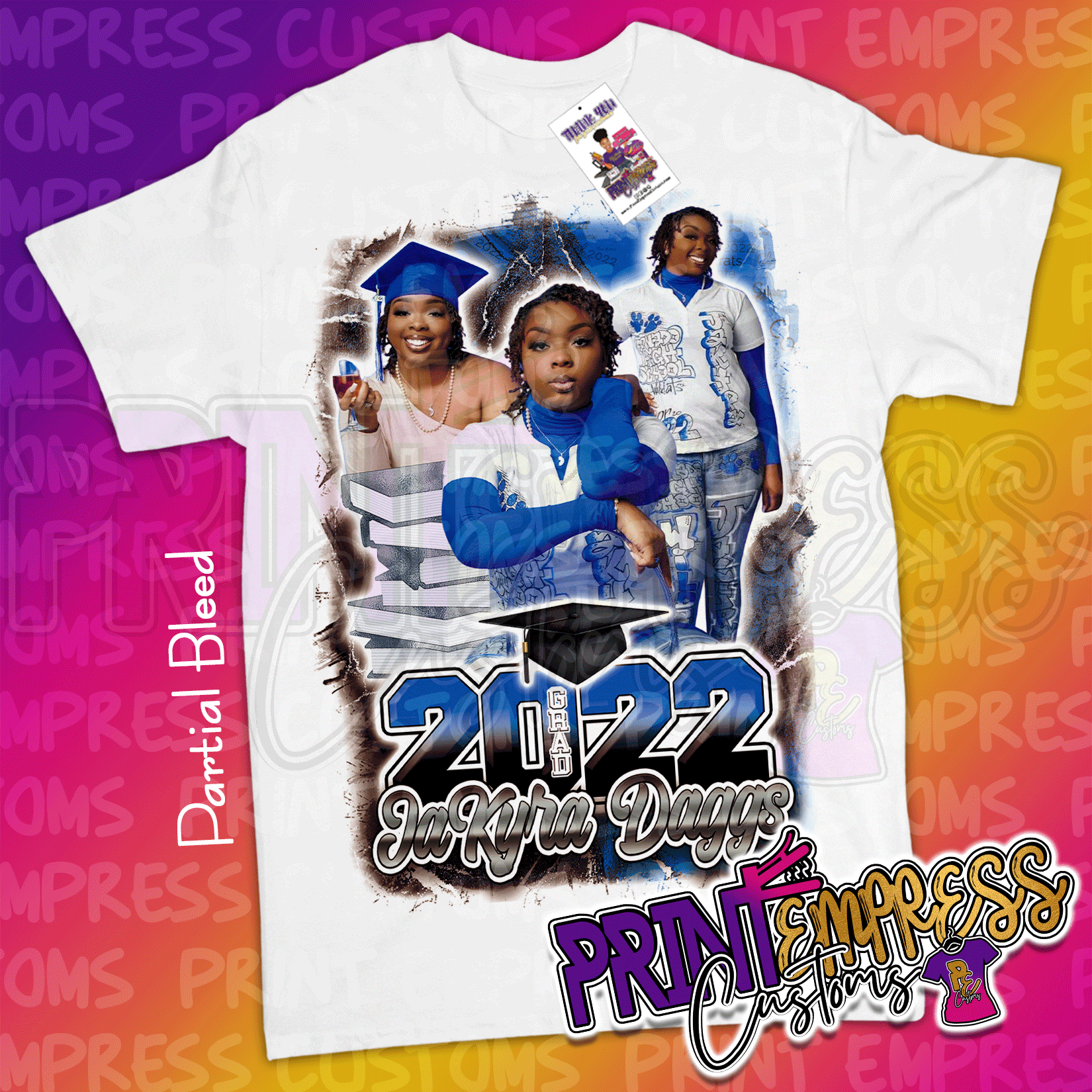 Custom: Partial Printed Graduation Shirt - PRINT EMPRESS CUSTOMS LLC
