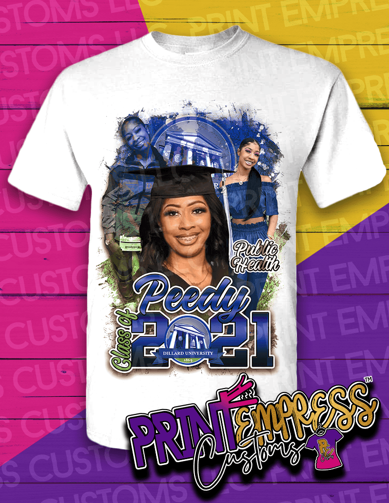 Custom: Partial Printed Graduation Shirt - PRINT EMPRESS CUSTOMS LLC