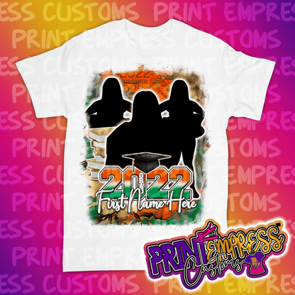Custom: Partial Printed Graduation Shirt - PRINT EMPRESS CUSTOMS LLC