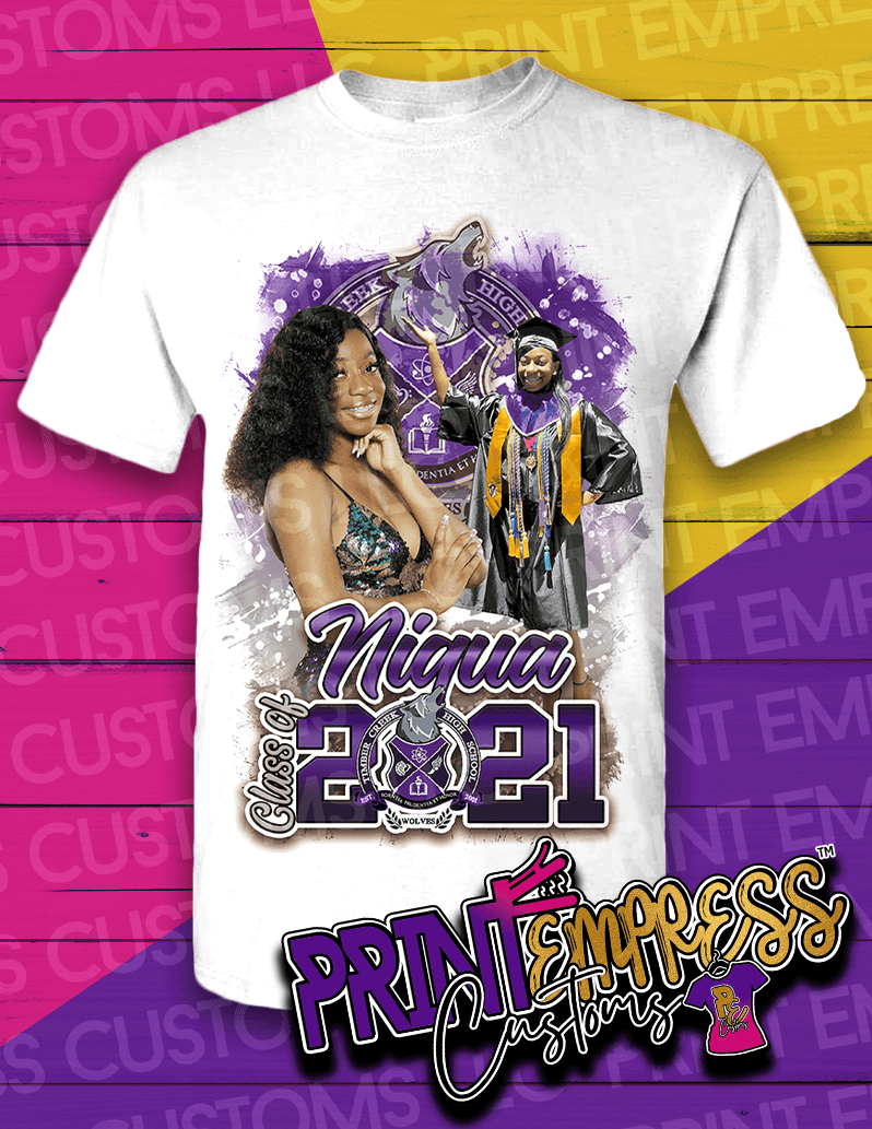 Custom: Partial Printed Graduation Shirt - PRINT EMPRESS CUSTOMS LLC