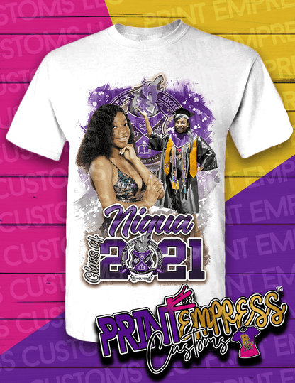 Custom: Partial Printed Graduation Shirt - PRINT EMPRESS CUSTOMS LLC