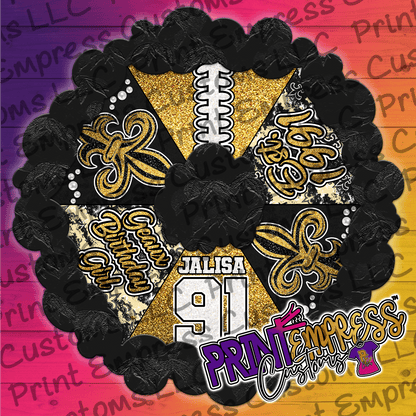 RESERVED: 14" Authentic Black and Gold Themed Second Line Umbrella - PRINT EMPRESS CUSTOMS LLC